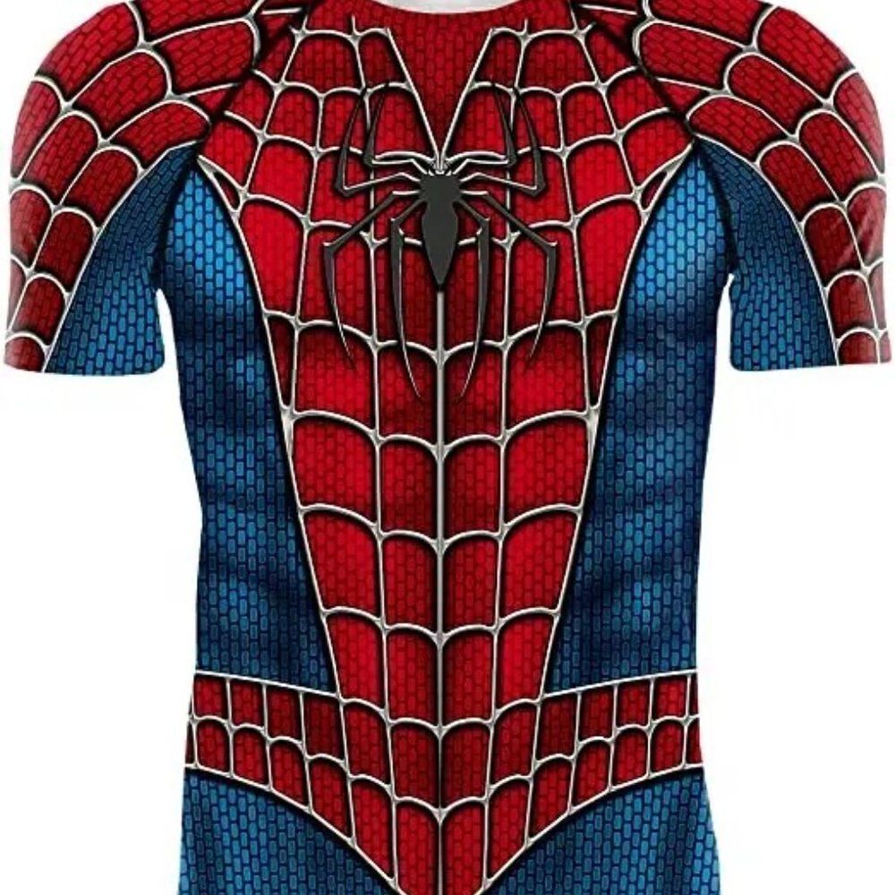 3D Superhero Spider Compression Short Sleeve T- Shirt for Sport Exercise Cosplay